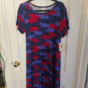 Lularoe Red & Blue Patriotic Carly